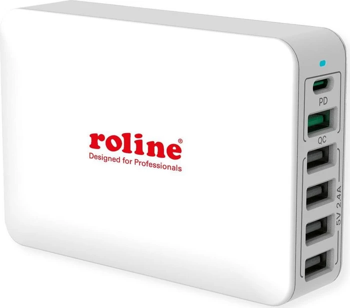 Roline / Secomp USB Charger 6 Port (4x USB-A, 1x USB-C, 1x USB-A QC3.0) max. 60W weiß