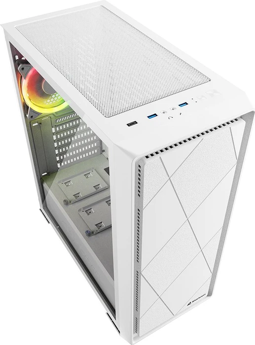 Sharkoon VS8 RGB White, weiß, Glasfenster