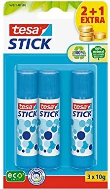 tesa Stick EcoLogo Klebestift rosa, 30g (3x 10g)