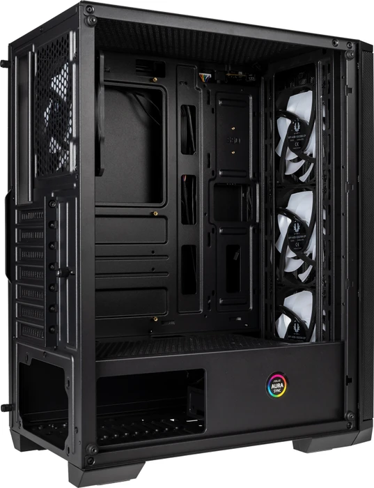 BitFenix Nova Mesh SE TG 4ARGB, schwarz, inkl. 4x Lüfter, Lüfter LED RGB, Glasfenster