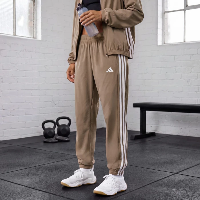 adidas Train Essentials 3-Streifen Woven Trainingshose lang khaki six (Damen)
