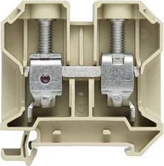 Weidmüller SAK 35/35 Durchgangs-Reihenklemme, Schraubanschluss, beige/gelb, 35 mm², 125 A, 800 V, Anzahl Anschlüsse: 2