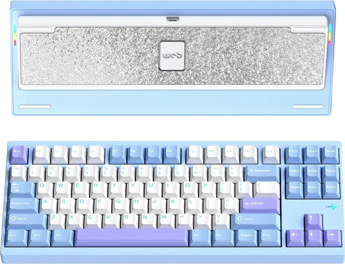 Wobkey Crush 80 Reboot Pro, Blue, LEDs RGB, Kailh Cocoa, USB/Bluetooth, US