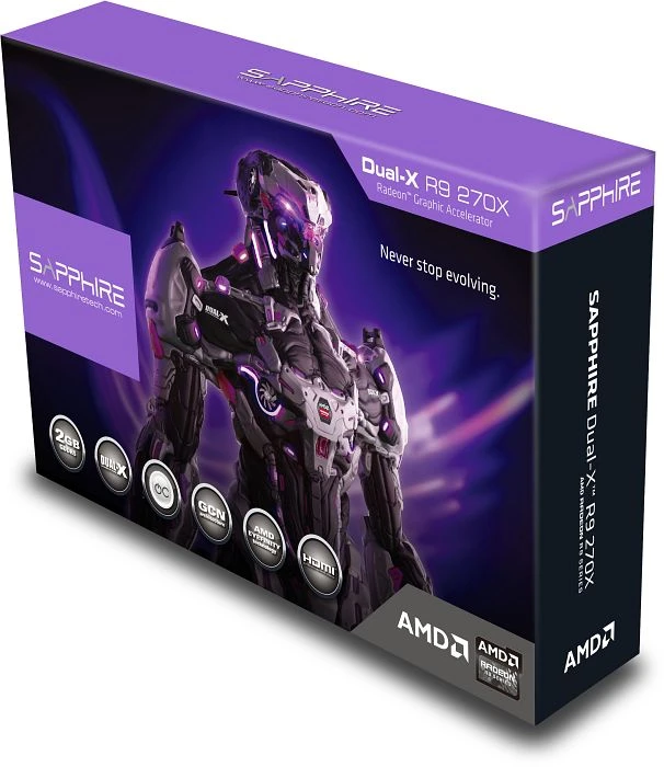 Sapphire Radeon R9 270X Dual-X, 2GB GDDR5, 2x DVI, HDMI, DP, full retail