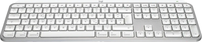 Logitech Keys S for Mac, Pale Grey, weiß/grau, LEDs weiß, Logi Bolt, USB/Bluetooth, DE