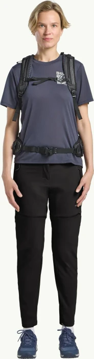 Jack Wolfskin Hikeout Zip Away Zip-Off Hose lang schwarz (Damen)