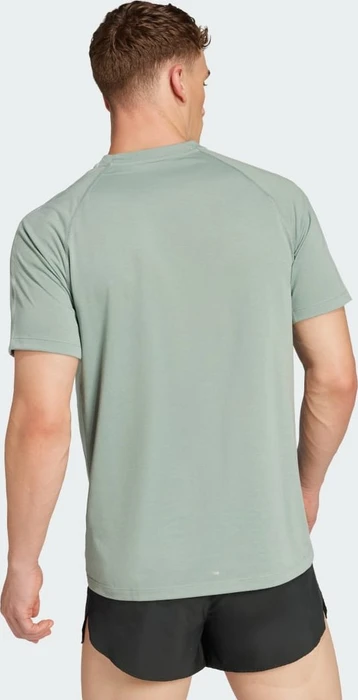 adidas Own The Run 3-Streifen Laufshirt kurzarm silver green (Herren)