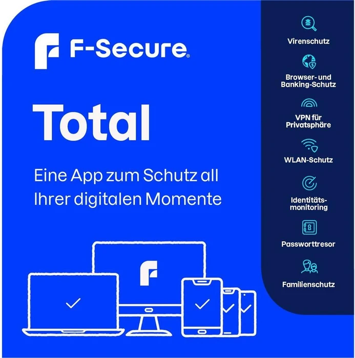 F-Secure Total Security & VPN, 5 User, 2 Jahre (multilingual) (Multi-Device)