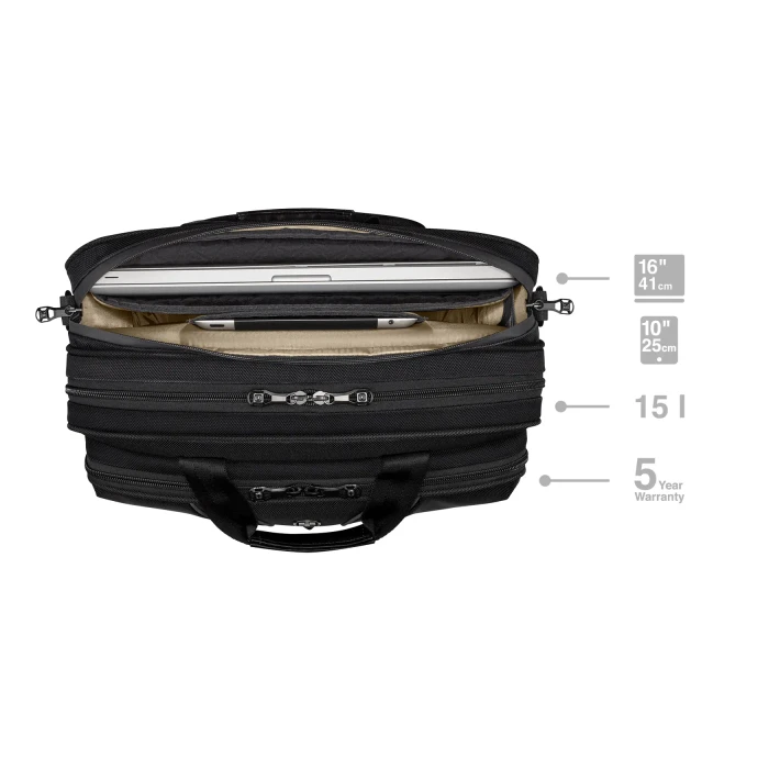 Wenger Legacy Black Series 16" Laptop-Aktentasche, schwarz