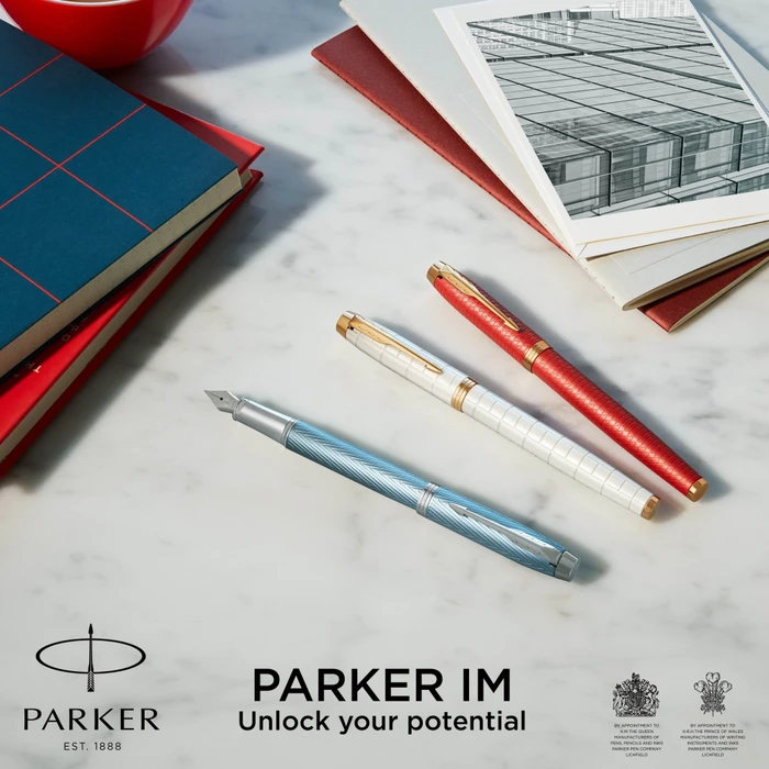 Parker IM Premium Tintenroller (Mine) pearl lacquer/gold trim, Geschenkbox (2143646) – Bild 7