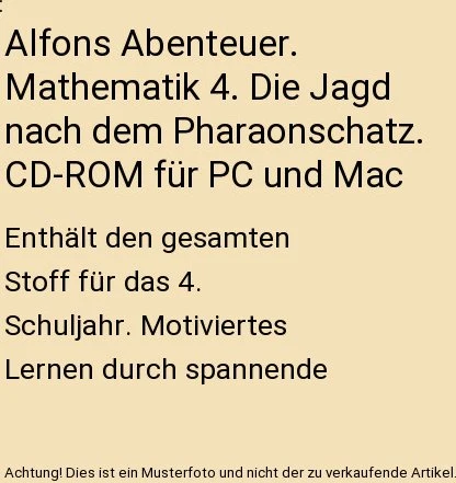 Schroedel Verlag Alfons Abenteuer - Mathe Klasse 4 (deutsch) (PC)