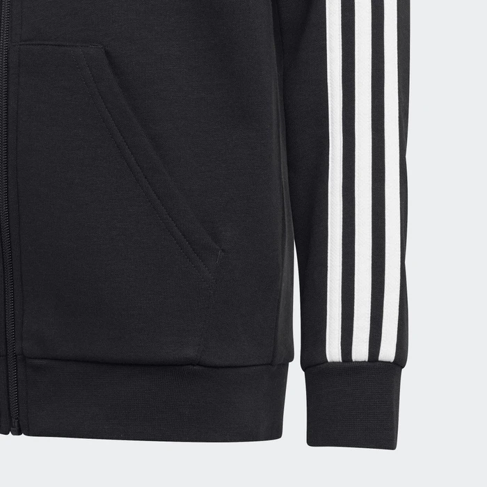 adidas Essentials 3-Streifen Fleece Hoodie schwarz/weiß (Junior)