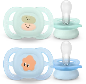 Philips Avent SCF075/04 ultra start Beruhigungsschnuller, 0-2M, Silikon, blau/grün, 2 Stück