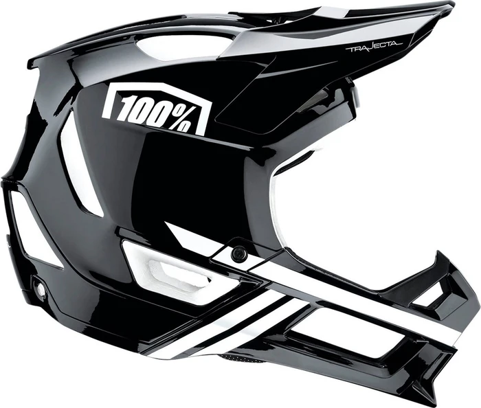 100% Trajecta Fullface-Helm schwarz/weiß