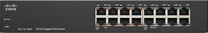 Cisco SG110 Desktop Gigabit Switch, 16x RJ-45, 64W PoE
