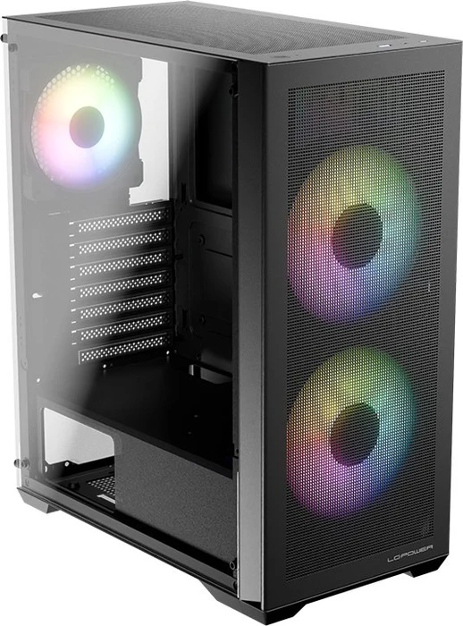 LC-Power Gaming 717B Meshwork_L Dark, schwarz, Glasfenster