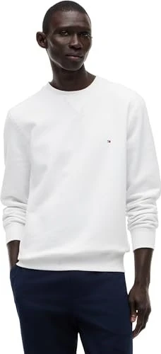 Tommy Hilfiger Rundhals Fleece Sweatshirt weiß (Herren)