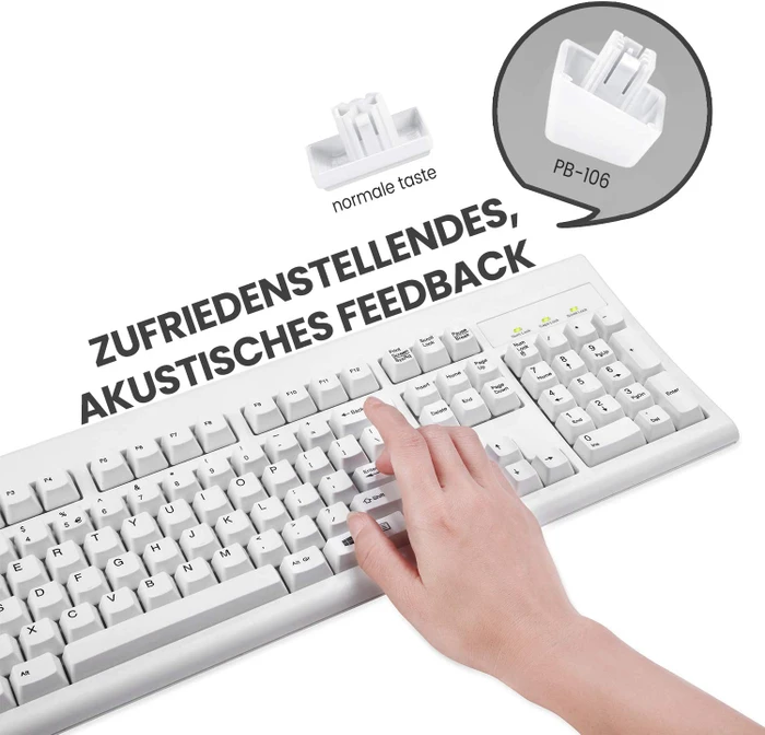 Perixx Periboard-106W, weiß, USB, DE