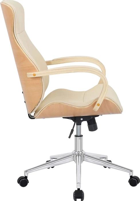 CLP Melilla Kunstleder Bürostuhl, natura/creme