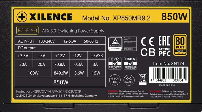 Xilence Performance X+ Modular XP850MR9.2 850W, ATX 3.0