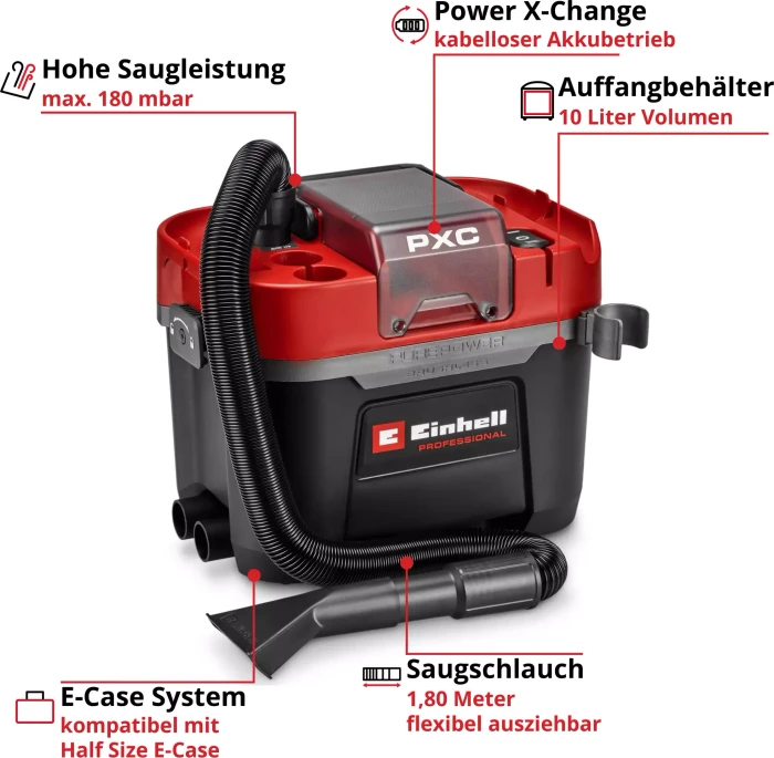 Einhell Professional TP-VC 18/10 Li BL L-Solo Akku-Nass-/Trockensauger solo
