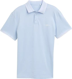 Tom Tailor Piqué mit Stretch Poloshirt kurzarm light metal blue (Herren)