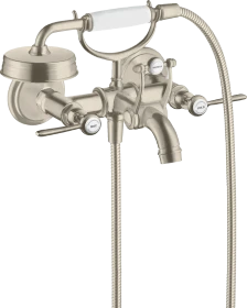 Hansgrohe Axor Montreux 2-Griff Wannenarmatur Aufputz mit Hebelgriffen brushed nickel