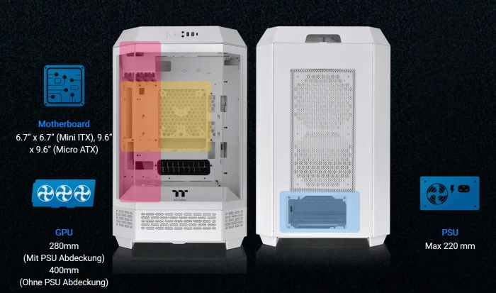 Thermaltake The Tower 300 Snow, weiß, Glasfenster