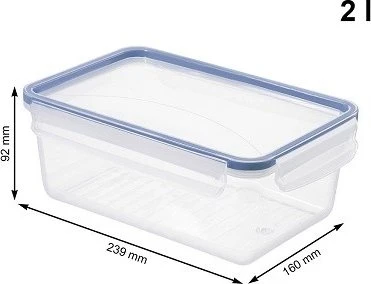 Rotho Click & Lock Kühlschrankdose Aufbewahrungsbehälter 2l horizontblau