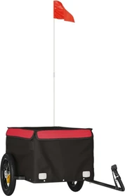 vidaXL Transport 120x54cm Fahrradanhänger schwarz/rot
