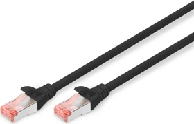 Digitus Patchkabel, Cat6, S/FTP, RJ-45/RJ-45, 0.5m, schwarz