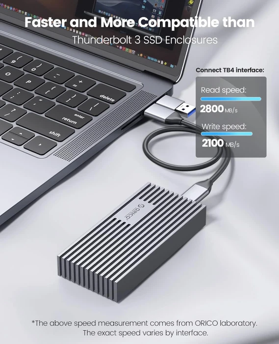 Orico 40Gbps USB4 NVMe Enclosure, grau, USB4