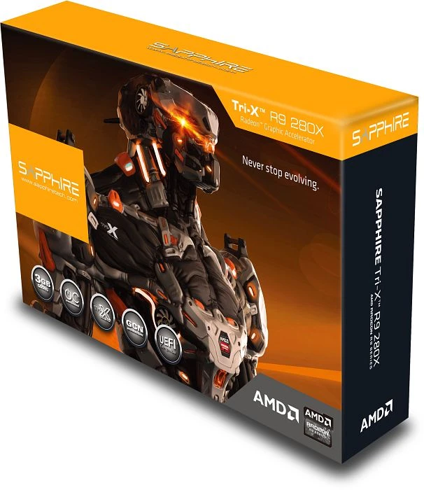 Sapphire Radeon R9 280X Tri-X OC, 3GB GDDR5, 2x DVI, HDMI, 2x mDP, full retail