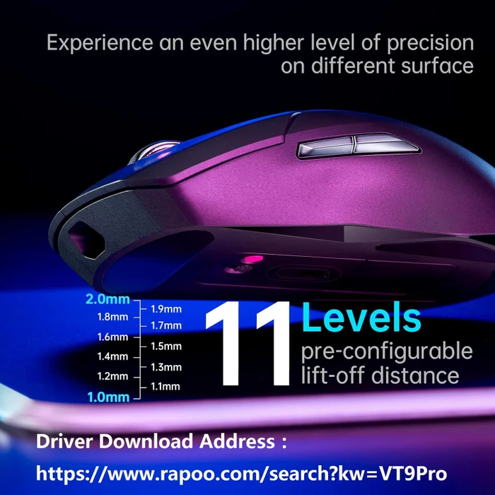 Rapoo VT9PRO 8K/4K Wireless Gaming Mouse schwarz, USB