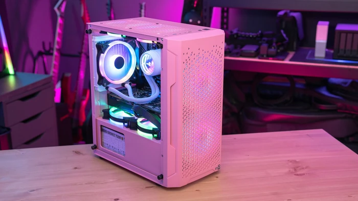 AeroCool Trinity Mini Pink, rosa, Lüfter LED RGB, Glasfenster