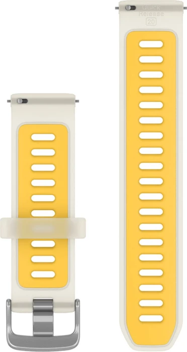 Garmin Schnellwechsel Ersatzarmband 20mm Silikon translucent bone/mango with silver hardware