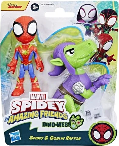Hasbro Marvel Spidey and His Amazing Friends - Dino-Webs Spidey und Kobold-Raptor