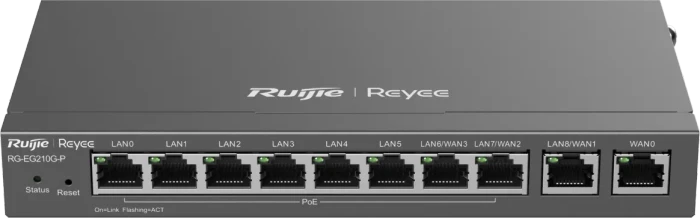 Ruijie Reyee EG200 RG-EG210G-P Desktop Gigabit Smart Router, 10x RJ-45, 70W PoE+