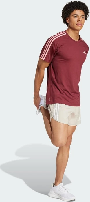 adidas Own The Run 3-Streifen Laufshirt kurzarm shadow red (Herren)