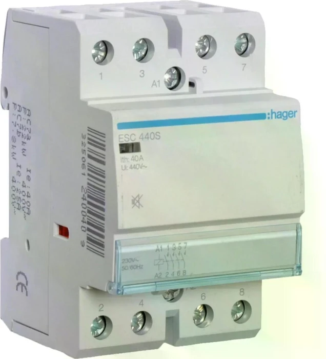 Hager Installationsschütz brummfrei 40A 4 Schließer 230V