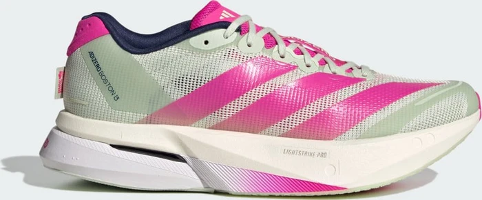 adidas Adizero Boston 13 linen green/shock pink/dark blue (Damen)