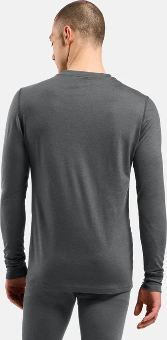 Odlo Natural Merino 200 Baselayer Funktionsshirt langarm steel grey melange (Herren)