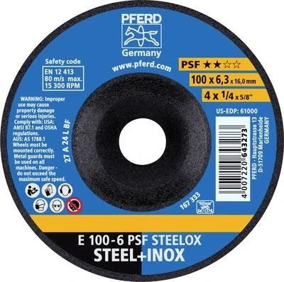 Pferd E 100-6 PSF STEELOX/16.0 Schleifscheibe, 100x6.3x16mm, 10 Stück