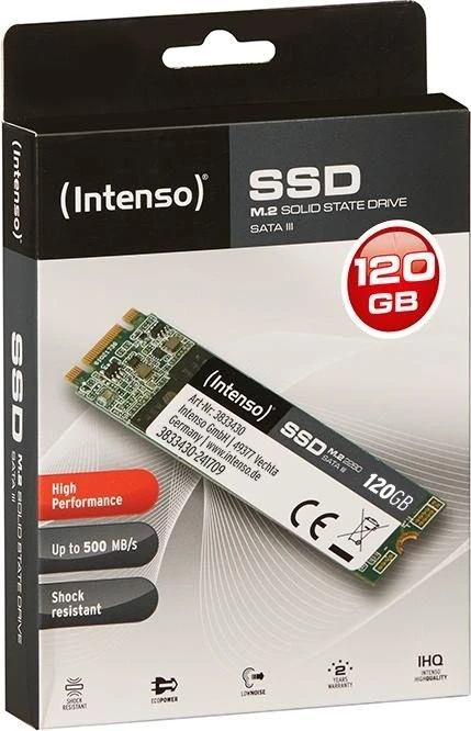 Intenso High Performance SSD 120GB, M.2 2280 / B-M-Key / SATA 6Gb/s