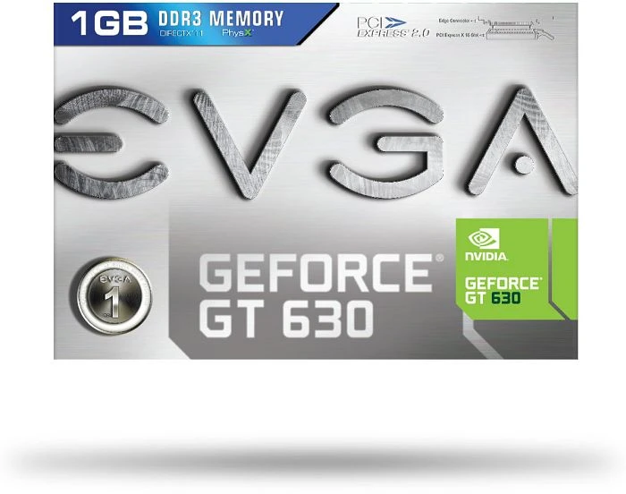 EVGA GeForce GT 630, 1GB DDR3, 2x DVI, Mini HDMI