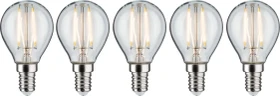 Paulmann Filament LED Tropfen E14 4.8W/827 klar, 5 Stück