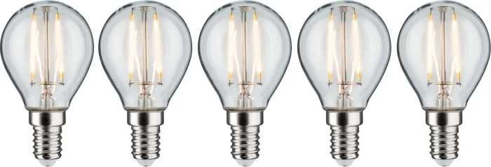Paulmann Filament LED Tropfen E14 4.8W/827 klar, 5 Stück