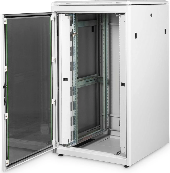 Digitus Professional Unique Serie Serverschrank 26HE, Sicherheitsglastür, IP2X, grau, 800mm tief