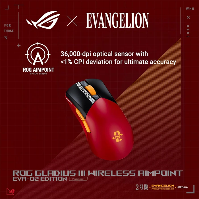 ASUS ROG Gladius III Wireless AimPoint EVA-02 Edition, USB/Bluetooth