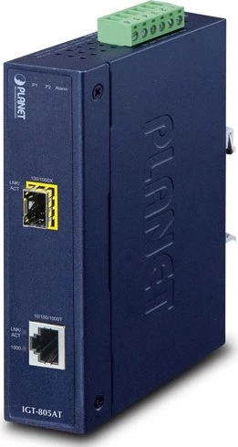 Planet IGT-805AT Industrial Gigabit Medienkonverter, 1x RJ-45, 1x SFP